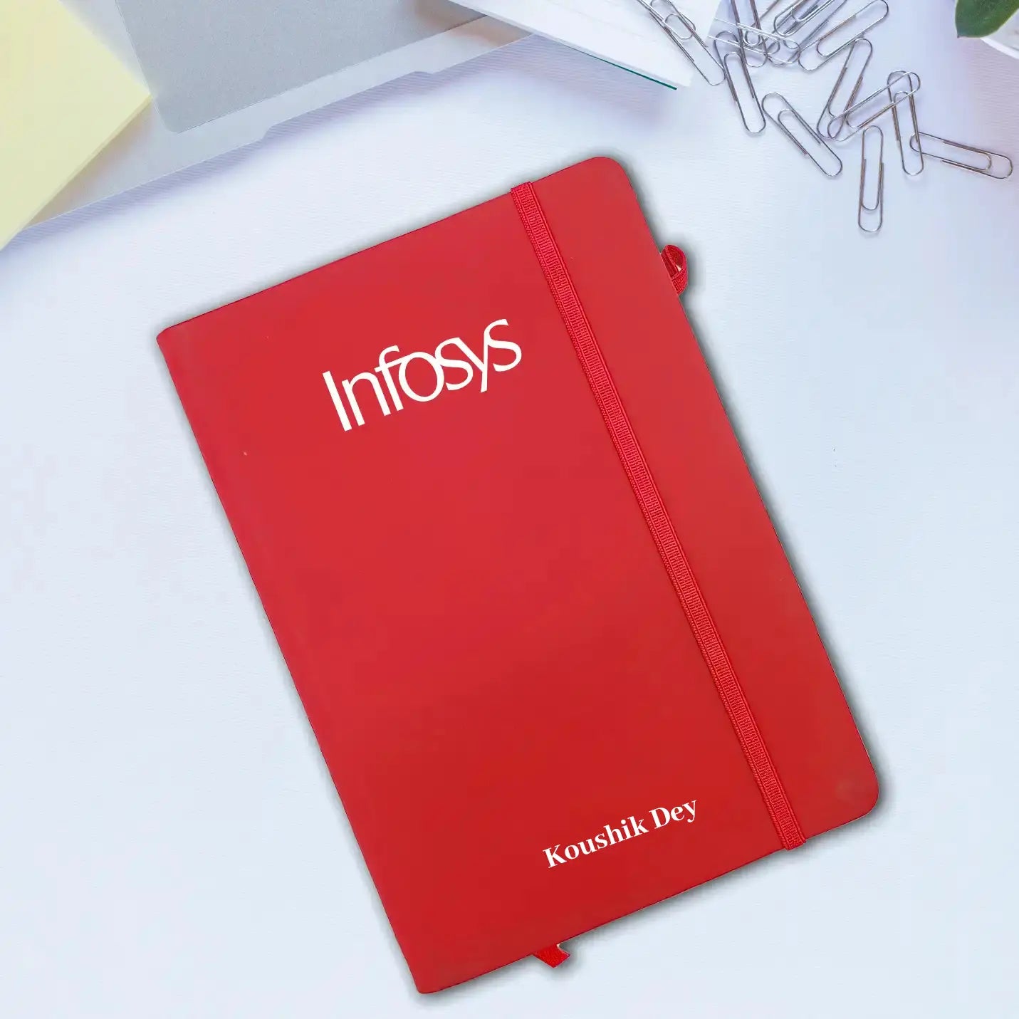 A5 Red Diary with Elastic Closure Img 1